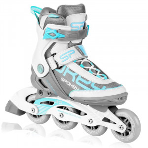 Spokey PRIME PRO Roleri, bijelo-tirkizne, ABEC9 Carbon, vel 37-41 