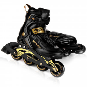 Spokey PRIME PRO Roleri, crno-zlatni, ABEC9 Carbon, vel 39-47 (prikaz, ostalo). 