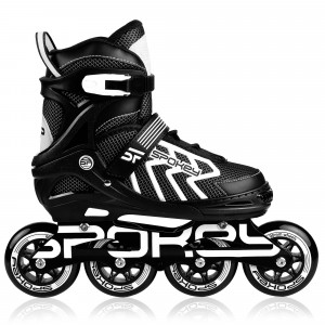 Spokey KHAN koturaljke, crno-bijele, ABEC7 Carbon, vel 31-42 (prikaz, stručni). 