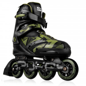 Spokey MAKAN koturaljke, crno-kaki zelene, ABEC9 Carbon, vel 32-43 (prikaz, ostalo). 