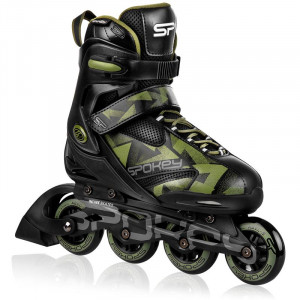 Spokey MAKAN koturaljke, crno-kaki zelene, ABEC9 Carbon, vel 32-43 (prikaz, ostalo). 